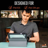 STM Dux Ultra Rugged Case for iPad A16 (2025)/10th Gen| Drop/Scratch Protection Folio, Transparent Back, Water-Resistant, Auto Sleep/Wake, Apple Pencil Storage, for Students & Professionals – Black