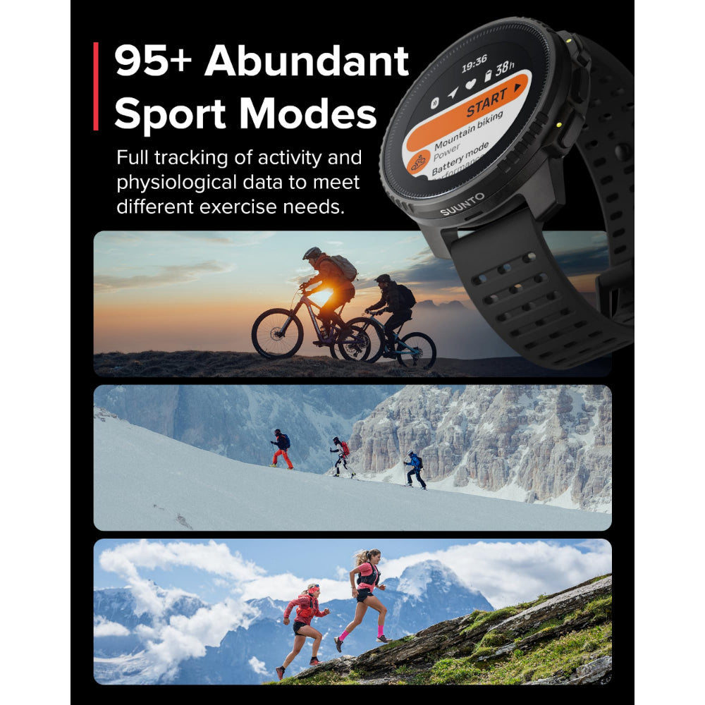 Suunto Vertical Solar GPS Adventure Watch| 49mm Size Matrix Display, Solar Charging, Offline Maps, Dual-Band GPS, 115+ Sport Modes, 100m Water Resistant, Stainless Steel, All Black