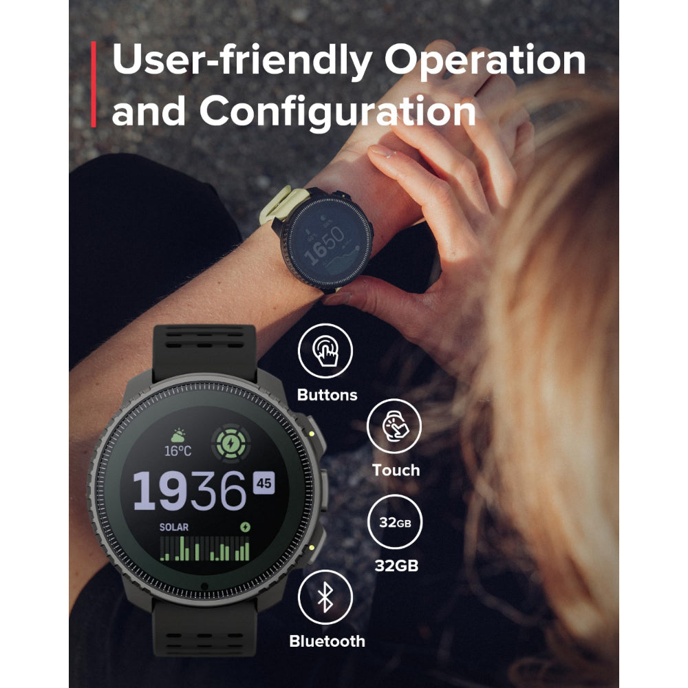 Suunto Vertical Solar GPS Adventure Watch| 49mm Size Matrix Display, Solar Charging, Offline Maps, Dual-Band GPS, 115+ Sport Modes, 100m Water Resistant, Stainless Steel, All Black