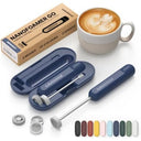 Subminimal NanoFoamer GO Portable Milk Frother, Handheld Microfoam Maker for Lattes, Cappuccinos and Flat Whites, Compact Travel Design with Carrying Case, 3 Interchangeable Impellers
