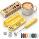 Subminimal NanoFoamer GO Portable Milk Frother, Handheld Microfoam Maker for Lattes, Cappuccinos and Flat Whites, Compact Travel Design with Carrying Case, 3 Interchangeable Impellers