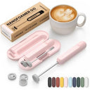 Subminimal NanoFoamer GO Portable Milk Frother, Handheld Microfoam Maker for Lattes, Cappuccinos and Flat Whites, Compact Travel Design with Carrying Case, 3 Interchangeable Impellers