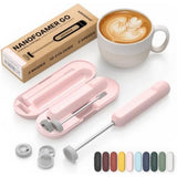 Subminimal NanoFoamer GO Portable Milk Frother, Handheld Microfoam Maker for Lattes, Cappuccinos and Flat Whites, Compact Travel Design with Carrying Case, 3 Interchangeable Impellers