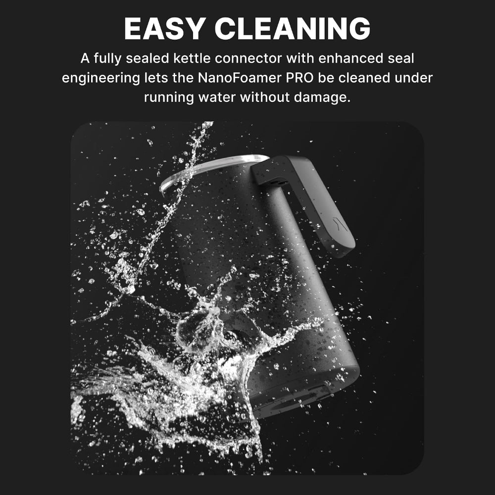 SUBMINIMAL NanoFoamer PRO Gen 2 Milk Frother, Hands-Free Electric Milk Foamer, Automatic Microfoam Maker for Lattes, Cappuccinos & Flat Whites, Barista-Style Coffee Frother, Black