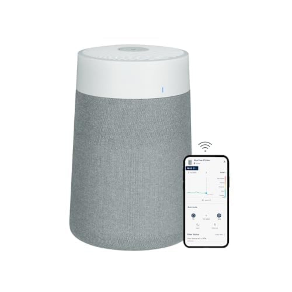 BLUEAIR Blue Pure 511i Max | Hi-Performance Air Purifier, 3-Stage Filtration, Collects Dust, Gas, Pet Hair, VOCs, Washable Fabric Pre-Filter, for Home/Office – Up to 460 sqf Room size - White Grey