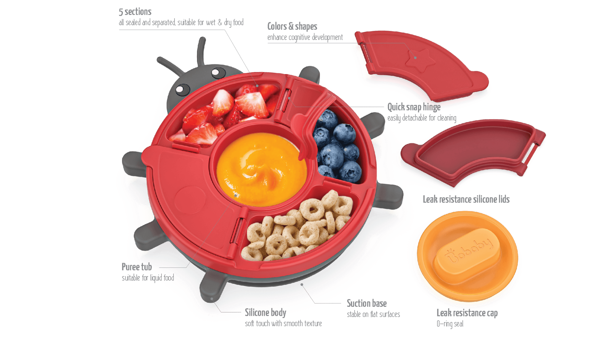 BoBaby Snack Buddies Ladybug product details and features