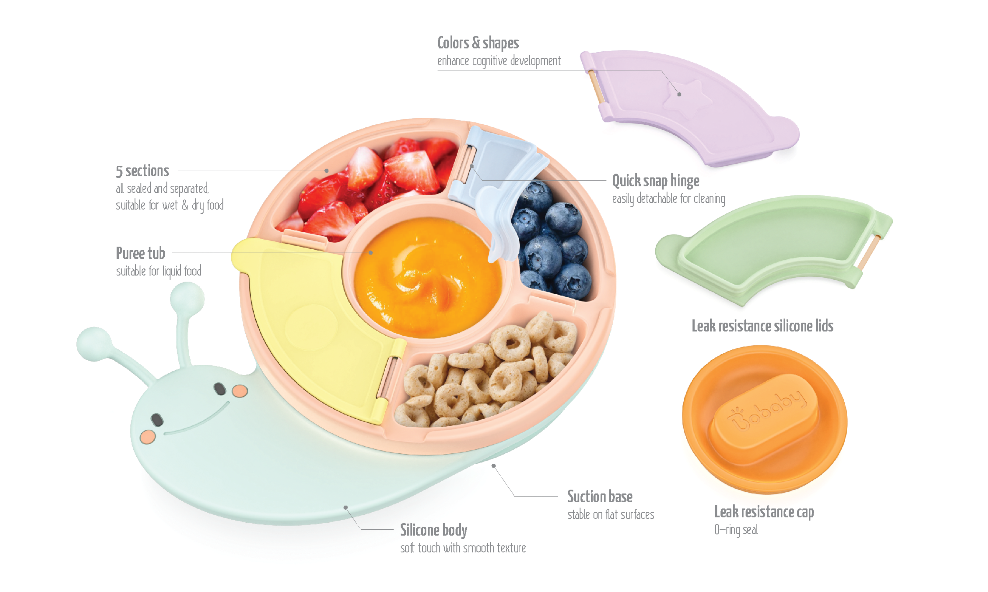 BoBaby Snack Buddies Snail product details and features