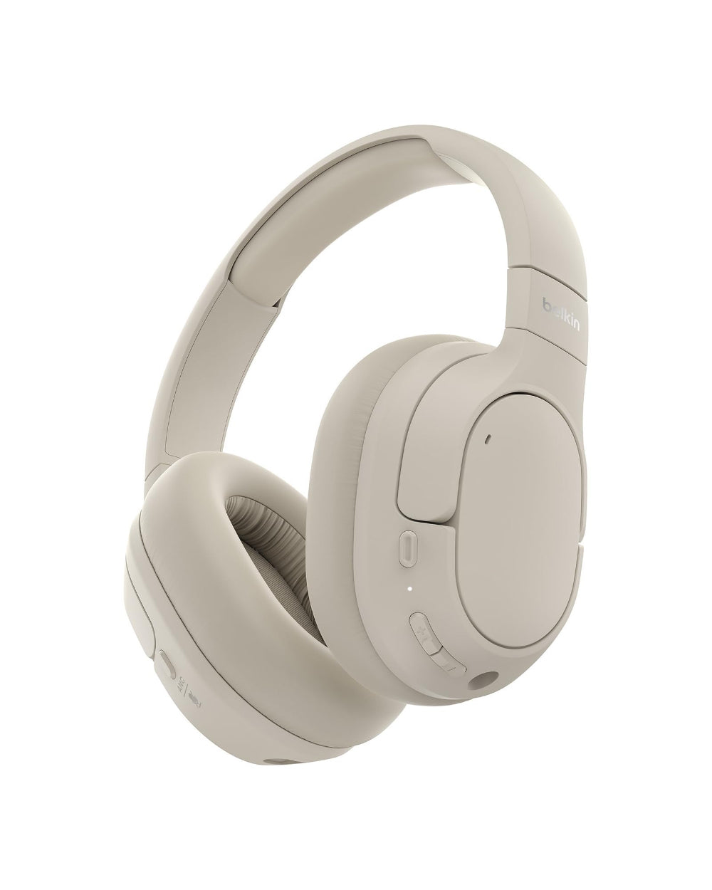 Belkin SoundForm Isolate| High Quality ANC Noise Cancelling Over-Ear Headphones, Bluetooth 5.4, 60Hrs Battery Life, USB-C Fast Charging, Multi-Point, Comfortable, Adjustable, Foldable - Sand