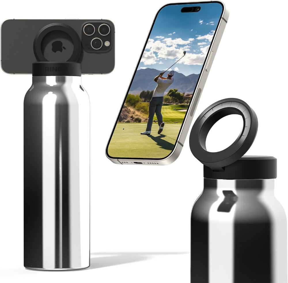 Ringo MagSafe Water Bottle + Free Magnetic Booster Ring - 709ml (24oz) / 946ml (32oz) - Steel