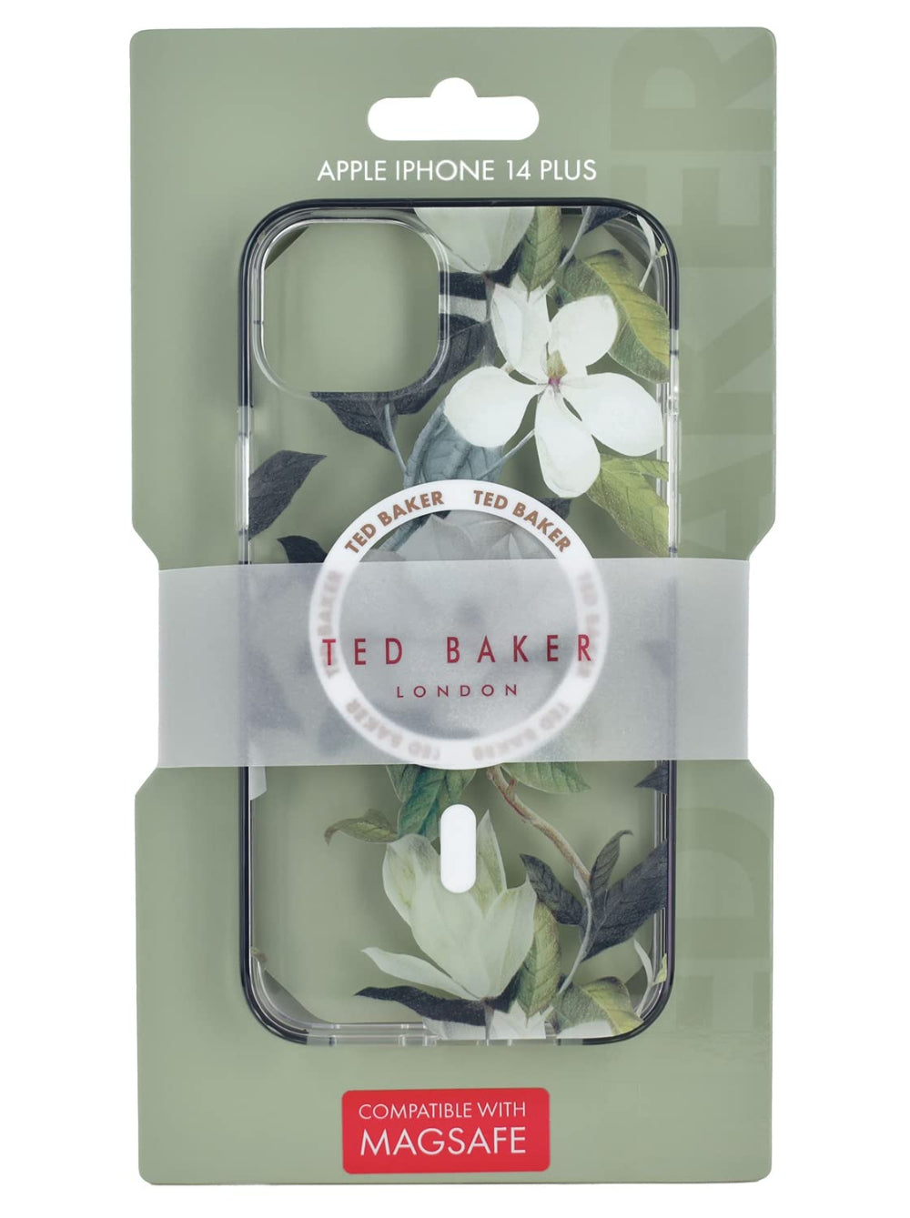 TED BAKER iPhone 14 Plus - MagSafe Anti-Shock Floral Case Opal - Clear Multi-color