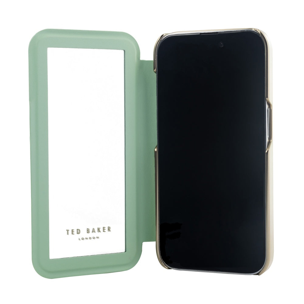 TED BAKER iPhone 15 Pro Max Mirror Folio Flower placement
