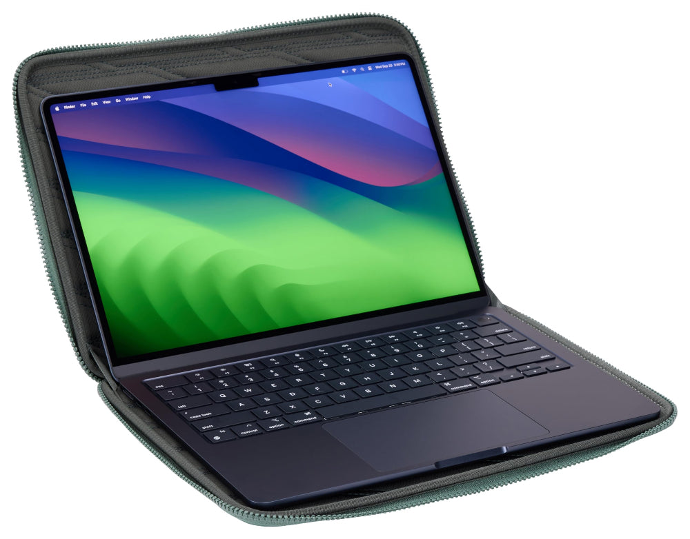 Thule Gauntlet Laptop Sleeve for MacBook 14"/Air 13"| Protective Laptop Sleeve for 14/13-inch MacBook and Compatible Laptops, Rigid Protection, Clamshell Design, Hazy Green