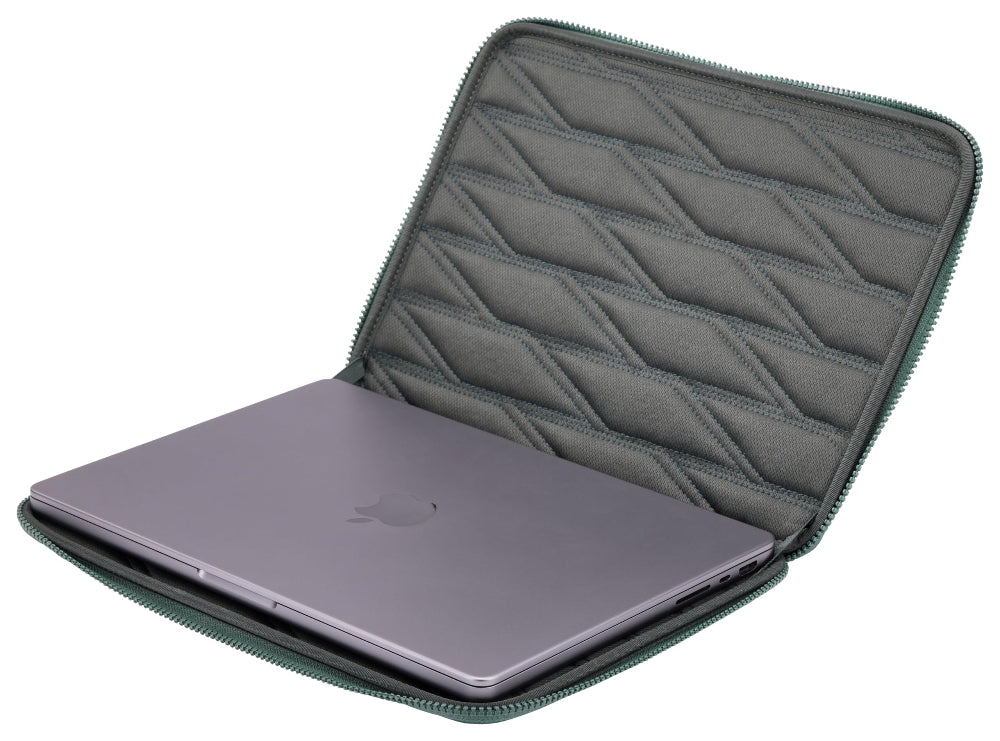 Thule Gauntlet Laptop Sleeve for MacBook 14"/Air 13"| Protective Laptop Sleeve for 14/13-inch MacBook and Compatible Laptops, Rigid Protection, Clamshell Design, Hazy Green