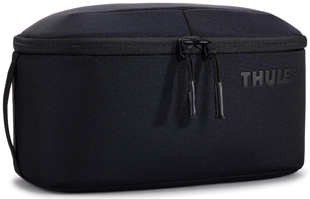 Thule Subterra 2 Toiletry Bag, Travel Organizer with TPU-Coated Interior, Removable 3-1-1 Pouch, Hang Strap, Black