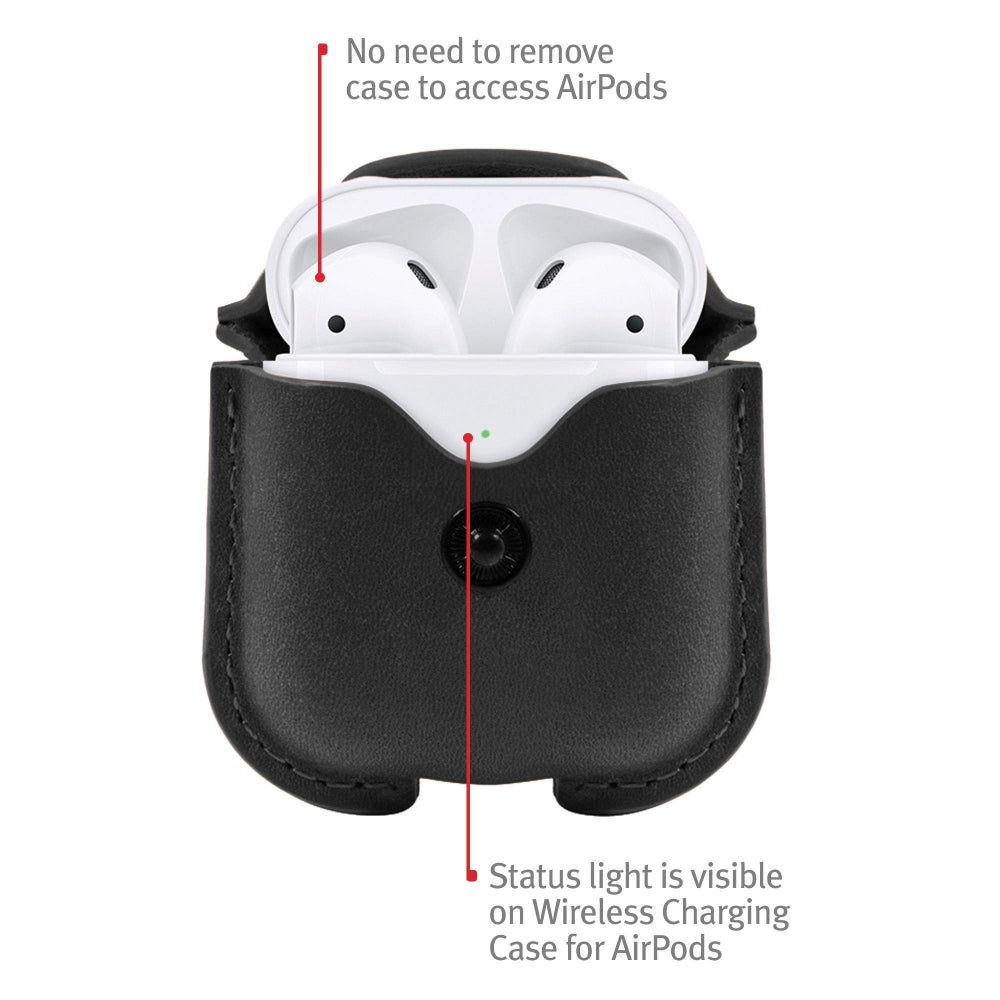TWELVE SOUTH AirSnap Leather Protective Case for AirPods - Black
