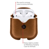 TWELVE SOUTH AirSnap Leather Protective Case for AirPods - Cognac