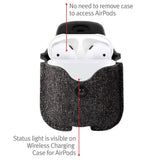 TWELVE SOUTH AirSnap Leather Protective Case for AirPods - Dark Gray Twill