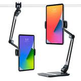 حامل TWELVE SOUTH HoverBar Duo لأجهزة iPad/iPad Pro/الأجهزة اللوحية - حامل ذراع قابل للتعديل، وقاعدة، ومشبك تثبيت على السطح - أسود
