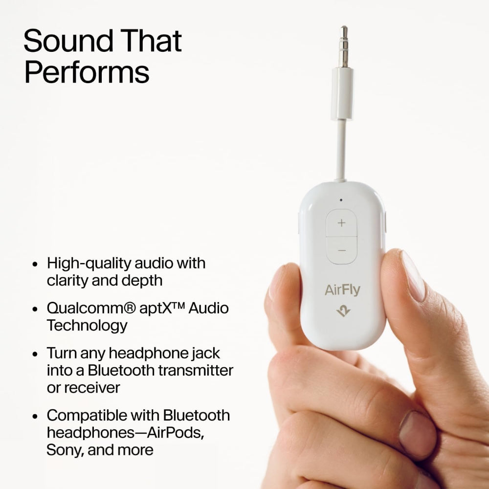 جهاز إرسال واستقبال بلوتوث AirFly Pro2 من TWELVE SOUTH، لون أبيض