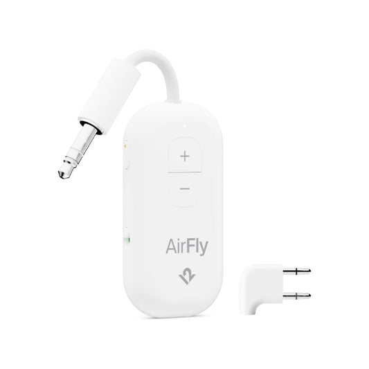 TWELVE SOUTH AirFly Pro2 Deluxe Bluetooth Transmitter/Receiver + Plane Audio Adapter + Premium Pouch White