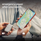 Twelve South PowerClip Mini Portable Power Bank 2000mAh with Built-in USB-C Cable, Dual USB-C Charging, LED Battery Indicator, Pass-Through Charging and Zinc-Alloy Carabiner for iPhone, Android and AirPods, Silver
