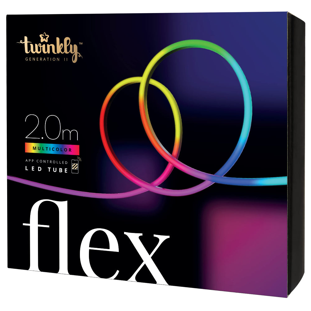 طقم بدء تشغيل TWINKLY FLEX بطول 2 متر - 192 مصباح LED RGB، أنبوب إضاءة مرن من الجيل الثاني يتم التحكم فيه عبر تطبيق - أبيض