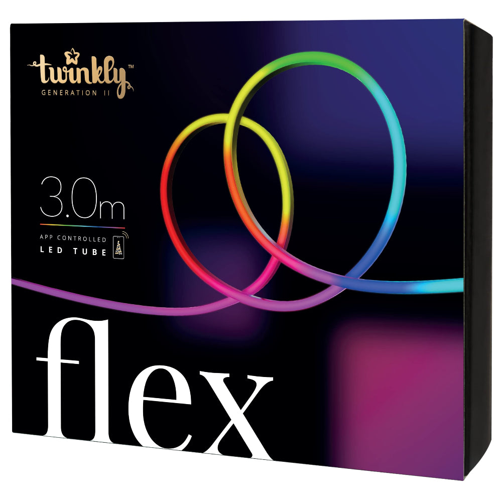 مجموعة TWINKLY FLEX للمبتدئين من 3M - أنبوب إضاءة مرن من الجيل الثاني مزود بـ 300 مصباح LED RGB يتم التحكم فيه عبر تطبيق - أبيض