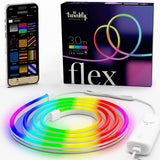 مجموعة TWINKLY FLEX للمبتدئين من 3M - أنبوب إضاءة مرن من الجيل الثاني مزود بـ 300 مصباح LED RGB يتم التحكم فيه عبر تطبيق - أبيض