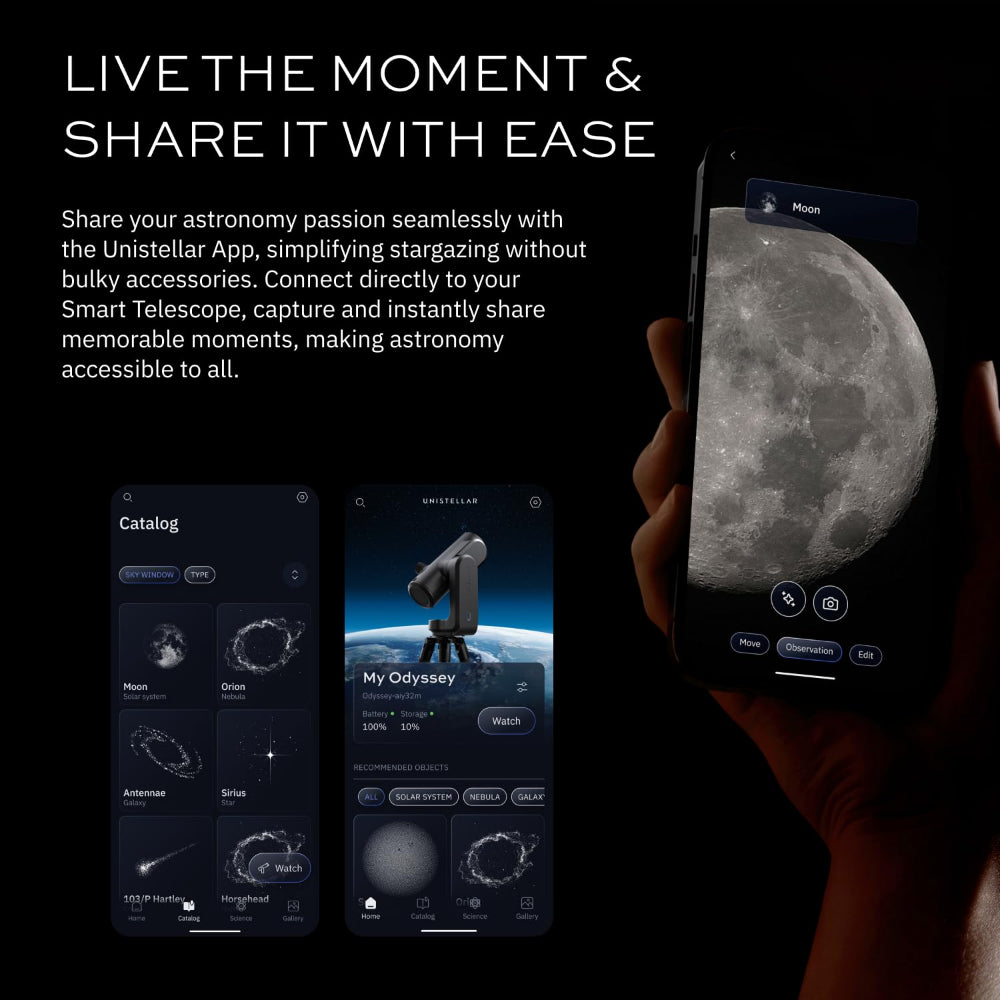 تلسكوب UNISTELLAR Odyssey Pro الذكي - أسود
