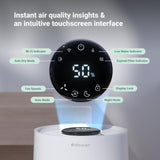 BLUEAIR InvisibleMist H35i Air Humidifier| 360° Design, Touchscreen Interface, Air and Water Purifier up to 48Hrs, Smart Filter Monitoring, for Home/Office Use, Up to 500 sqf Room size - White