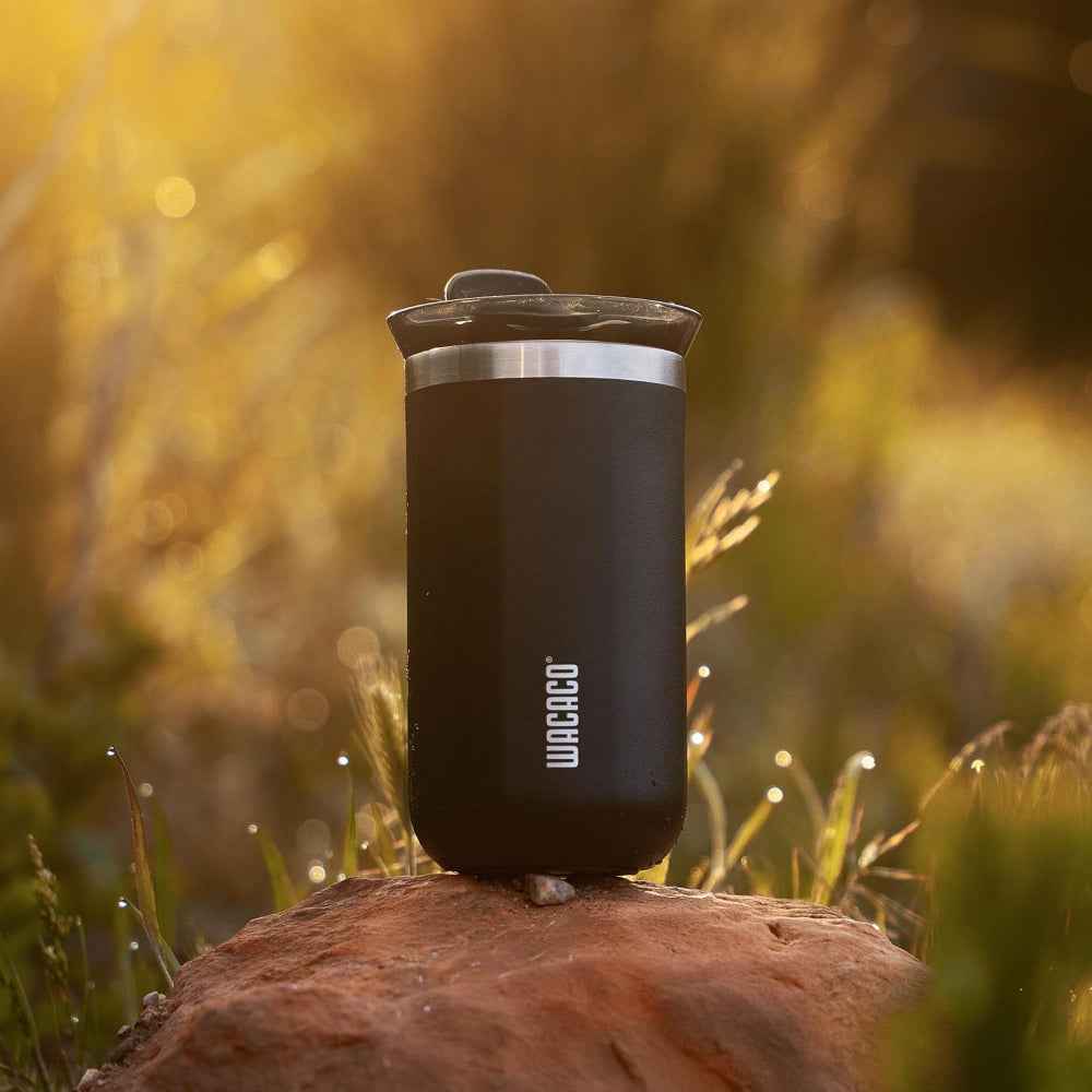 Wacaco OCTAROMA Vacuum Insulated Mug (300ml) - Double Wall Stainless Steel Vacuum Insulated Coffee Travel Mug with Leakproof Drinking Lid - Onyx Black