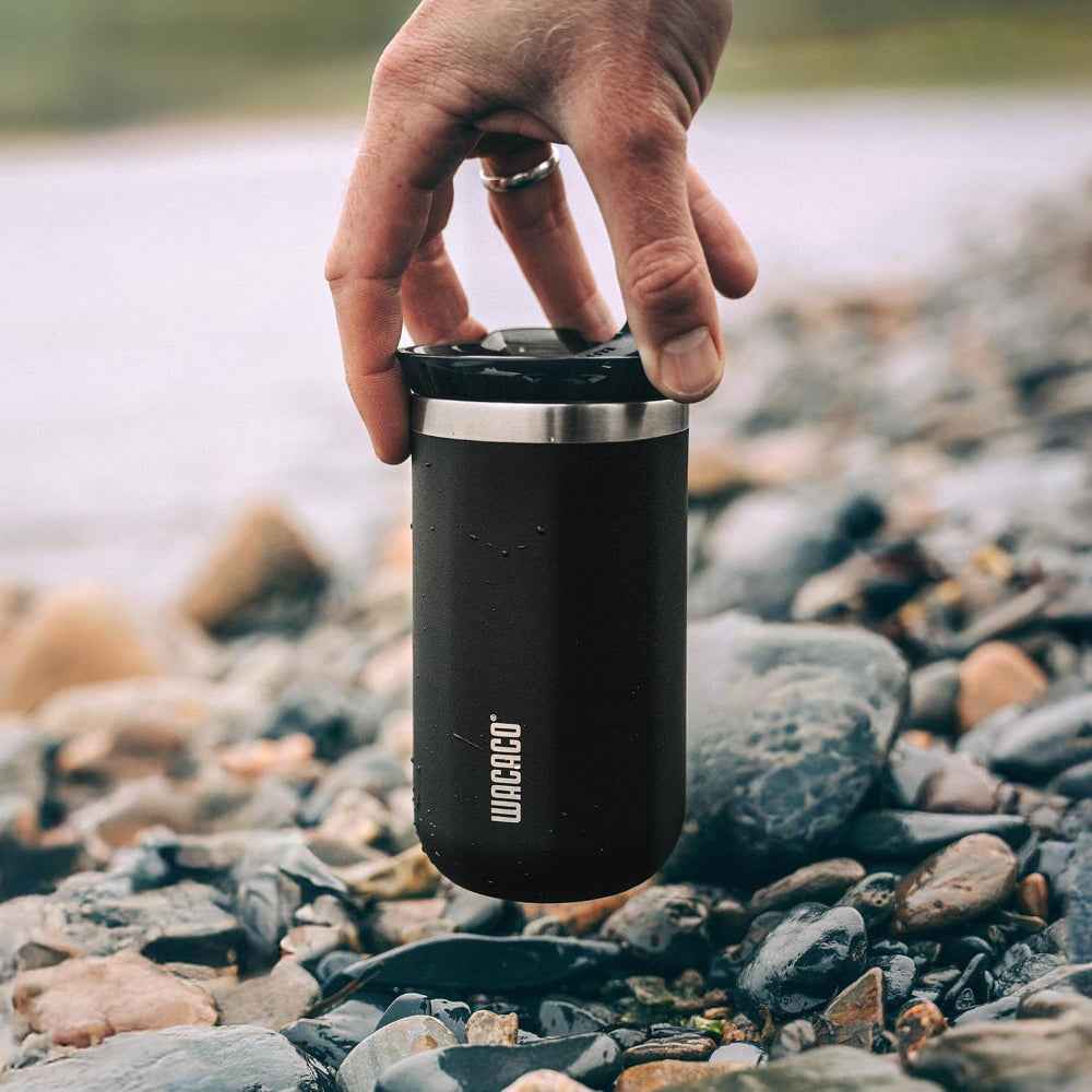 Wacaco OCTAROMA Vacuum Insulated Mug (300ml) - Double Wall Stainless Steel Vacuum Insulated Coffee Travel Mug with Leakproof Drinking Lid - Onyx Black