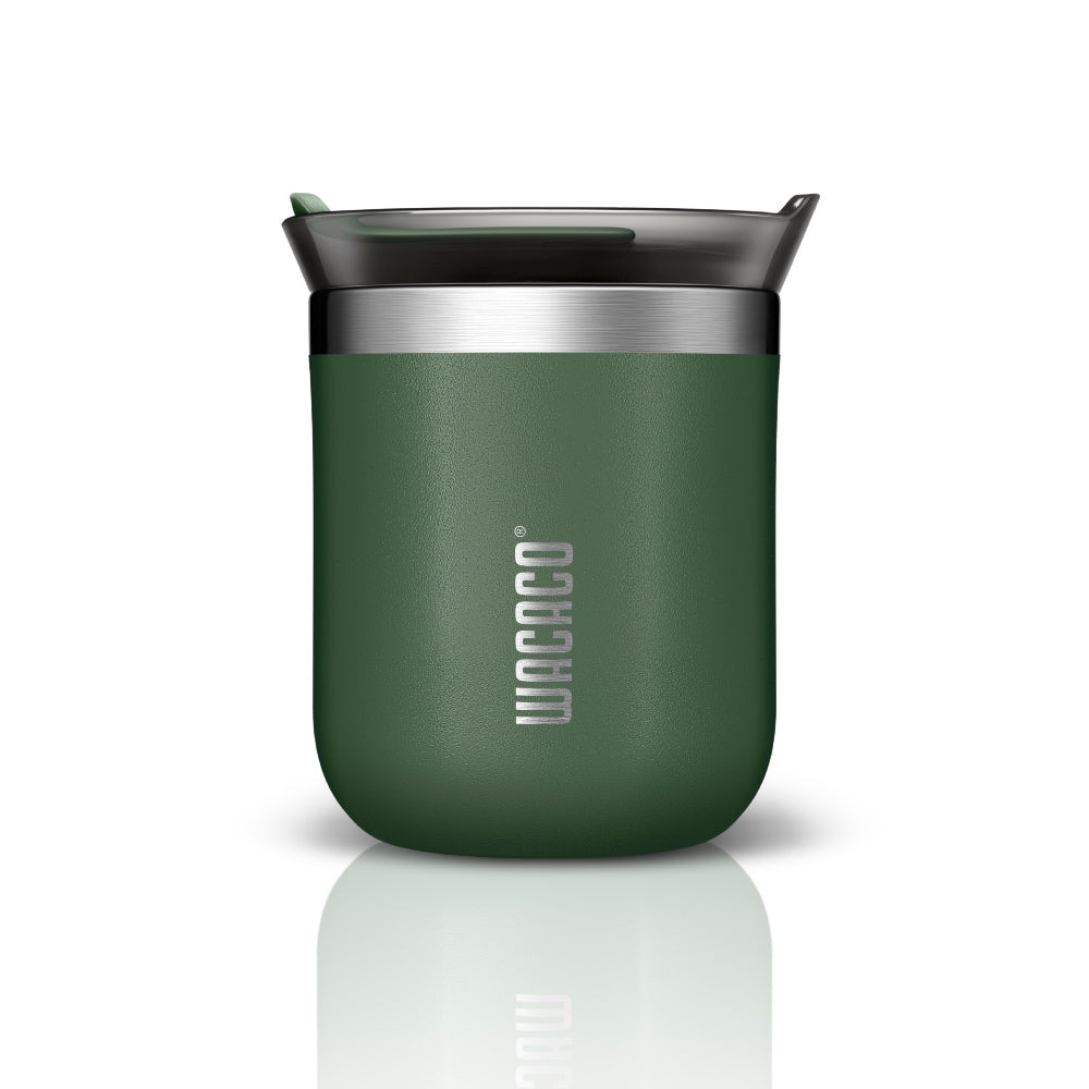 Wacaco Octaroma GRANDE Vacuum Insulated Mug (435ml) - Double Wall Stainless Steel Coffee Travel Tumbler w/ Leakproof Drinking Lid, Reusable, Washable, BPA-Free, Hot & Cold - Grey
