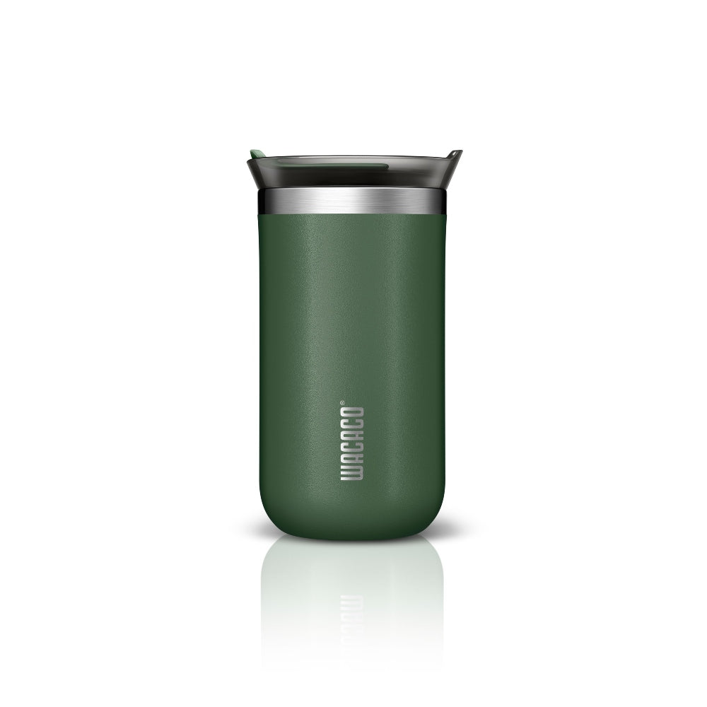 Wacaco Octaroma GRANDE Vacuum Insulated Mug (435ml) - Double Wall Stainless Steel Coffee Travel Tumbler w/ Leakproof Drinking Lid, Reusable, Washable, BPA-Free, Hot & Cold - Grey