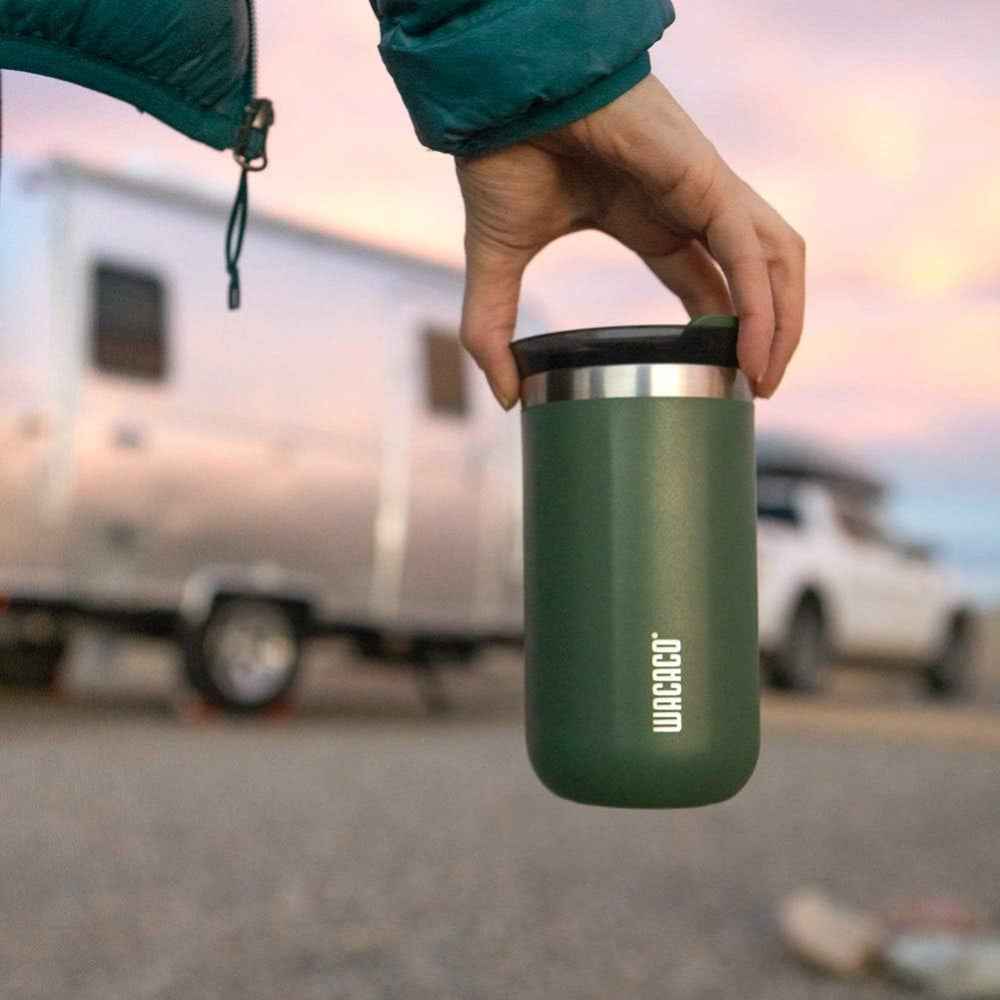 Wacaco OCTAROMA Vacuum Insulated Mug (300ml) - Double Wall Stainless Steel Vacuum Insulated Coffee Travel Mug with Leakproof Drinking Lid - Green