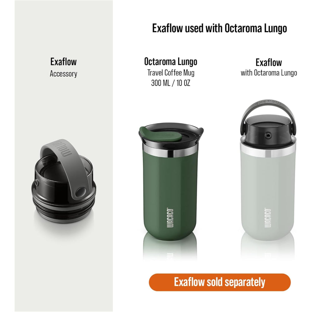 Wacaco OCTAROMA Vacuum Insulated Mug (300ml) - Double Wall Stainless Steel Vacuum Insulated Coffee Travel Mug with Leakproof Drinking Lid - Green