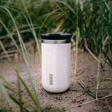 Wacaco OCTAROMA Vacuum Insulated Mug (300ml) - Double Wall Stainless Steel Vacuum Insulated Coffee Travel Mug with Leakproof Drinking Lid - Ceramic Whte