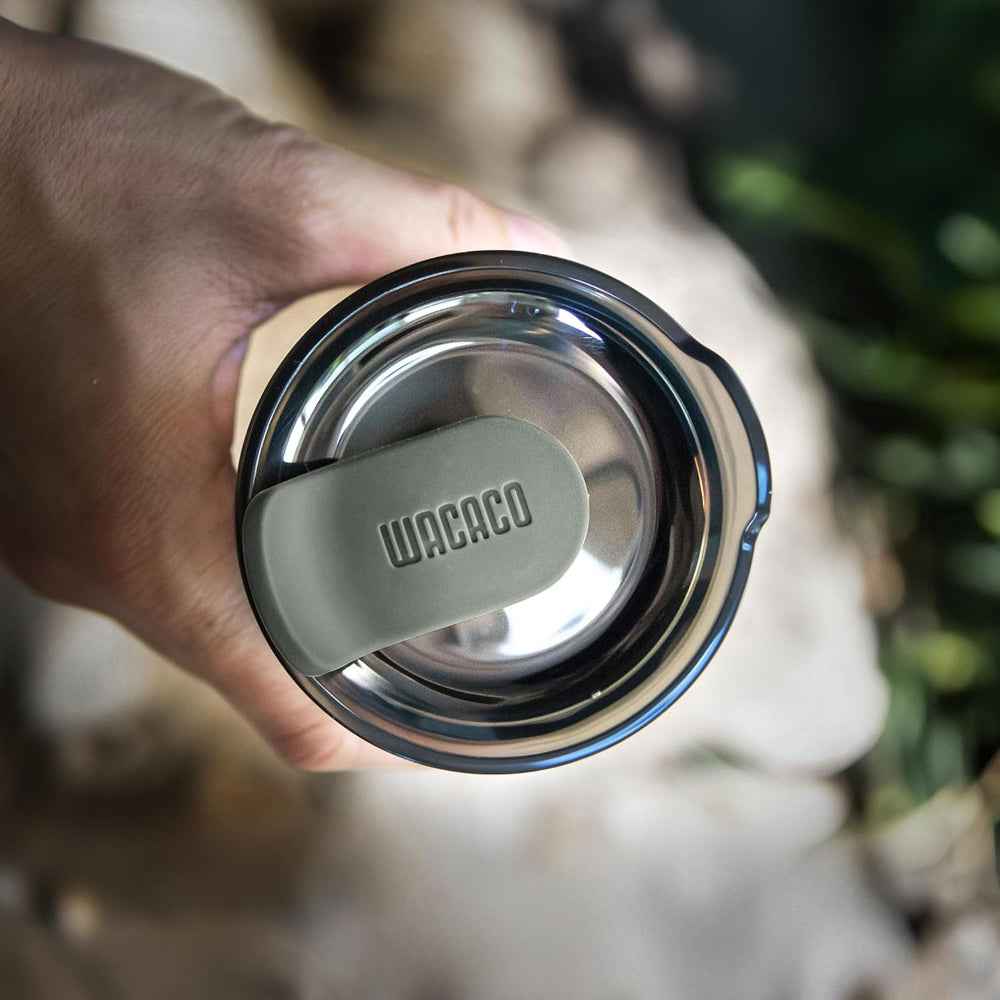 Wacaco OCTAROMA Vacuum Insulated Mug (300ml) - Double Wall Stainless Steel Vacuum Insulated Coffee Travel Mug with Leakproof Drinking Lid - Ceramic Whte