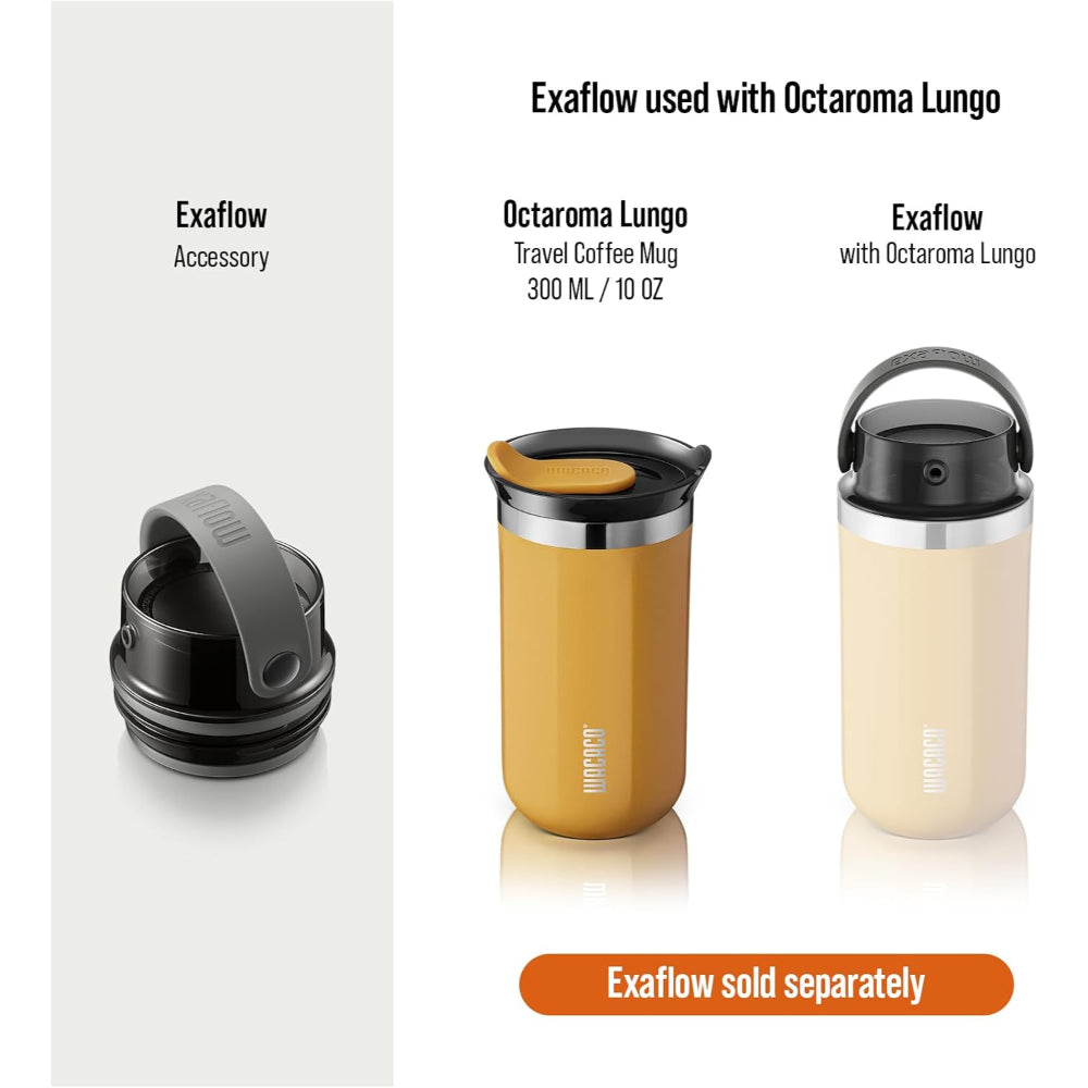 Wacaco OCTAROMA Vacuum Insulated Mug (300ml) - Double Wall Stainless Steel Vacuum Insulated Coffee Travel Mug with Leakproof Drinking Lid - Yellow