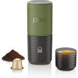 WACACO – PIXAPRESSO - Electric Portable Espresso Machine – Compact, Lightweight, Barista-Quality Coffee Maker for Travel, Home, Office – Perfect for Fresh Espresso Anytime, Anywhere - Olive Green