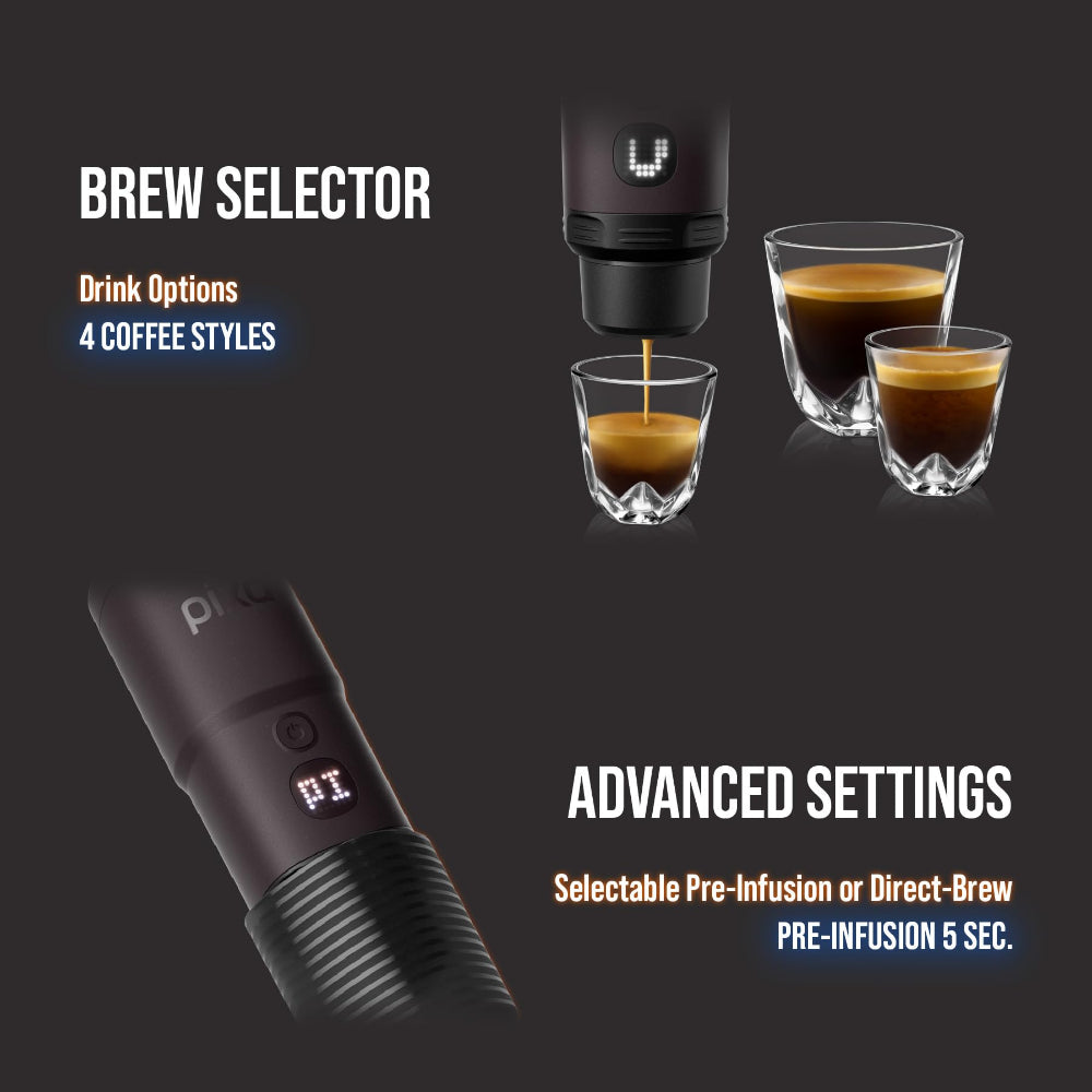 WACACO – PIXAPRESSO - Electric Portable Espresso Machine – Compact, Lightweight, Barista-Quality Coffee Maker for Travel, Home, Office – Perfect for Fresh Espresso Anytime, Anywhere