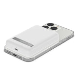 BELKIN BoostCharge Magnetic Wireless Power Bank 5K mAh MagSafe Compatible with Kick Stand - White
