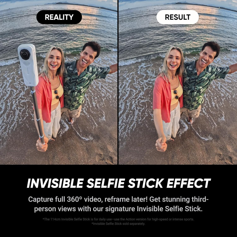 Insta360 X5 Stand Alone| 15M Waterproof 8K 360 Action Camera, Dual 1/1.28" Sensor, Low Light Capture, Wind Guard, Replaceable Lens, 185 Mins Battery Life, AI Editing, Auto Stabilization - Satin White