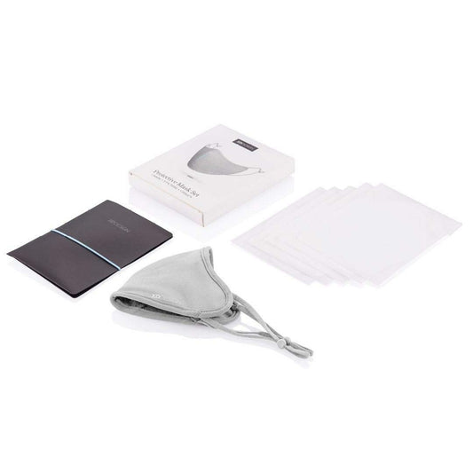 XD-Design ViralOff Protection Mask Set (1 Mask, 5 Filters, 1 Pouch) - Silver