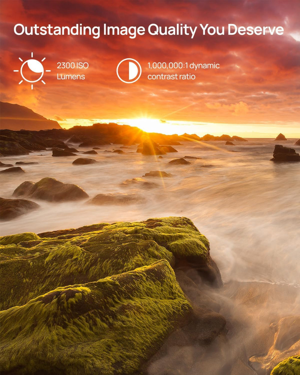 جهاز عرض XGIMI Aura 2 قصير المدى، حساسية ISO 2500، دقة 4K IMAX، مع شاشة عرض 100 بوصة