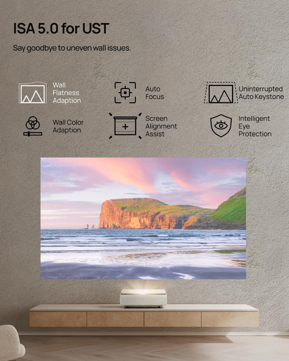 جهاز عرض XGIMI Aura 2 قصير المدى، حساسية ISO 2500، دقة 4K IMAX