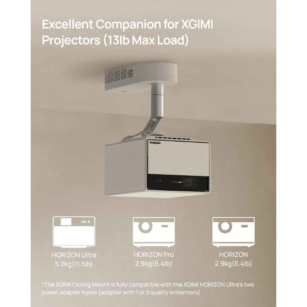 XGIMI Ceiling Mount | Projector Ceiling Bracket, 6kg Load, ±12° Tilt, Hidden Cable Storage, for Elfin, Mogo, Halo, Horizon, Horizon 20 Series, Iridescent Gold