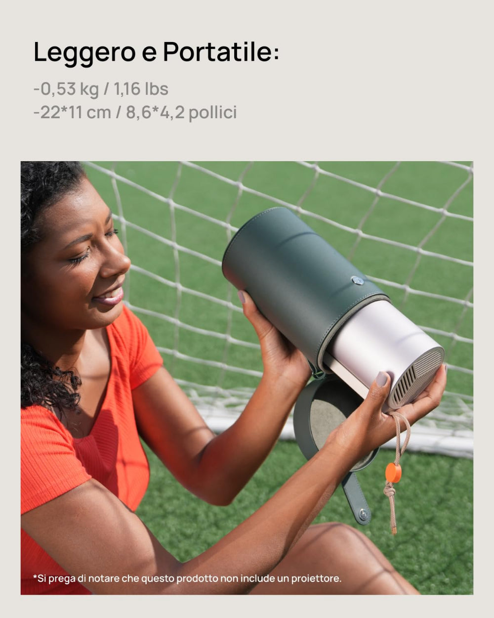 XGIMI Carrying Case for Mogo 3 Pro| Stylish, Heavy Duty Vegan Leather Case, Eco-Friendly PU leather, With Easy-Grab Handle, Waterproof, Dustproof, Drop Protection - Green