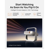 XGIMI Elfin Flip Plus Portable Projector, Google TV with Licensed Netflix, 500 ISO Lumens, 1080P Resolution Home Projector, Build-in Adjustable Stand, Lightweight and Compact Design, Screen Adaption
