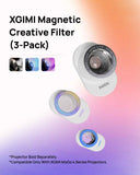 XGIMI Magnetic Creative Filters| For Ambient & Immersive Experience w/ Quick Snap-On Assembly, With Built-in Ambient Music, Wave Gesture Control, for XGIMI Mogo 4 Series - 3pk